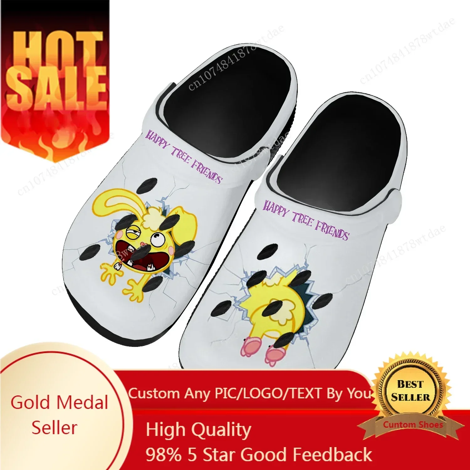 

Happy Tree Friends Home Clogs Men Women Youth Boy Girl Custom Made Water Shoe Cuddles Cartoon Garden Beach Hole Slippers Sandals