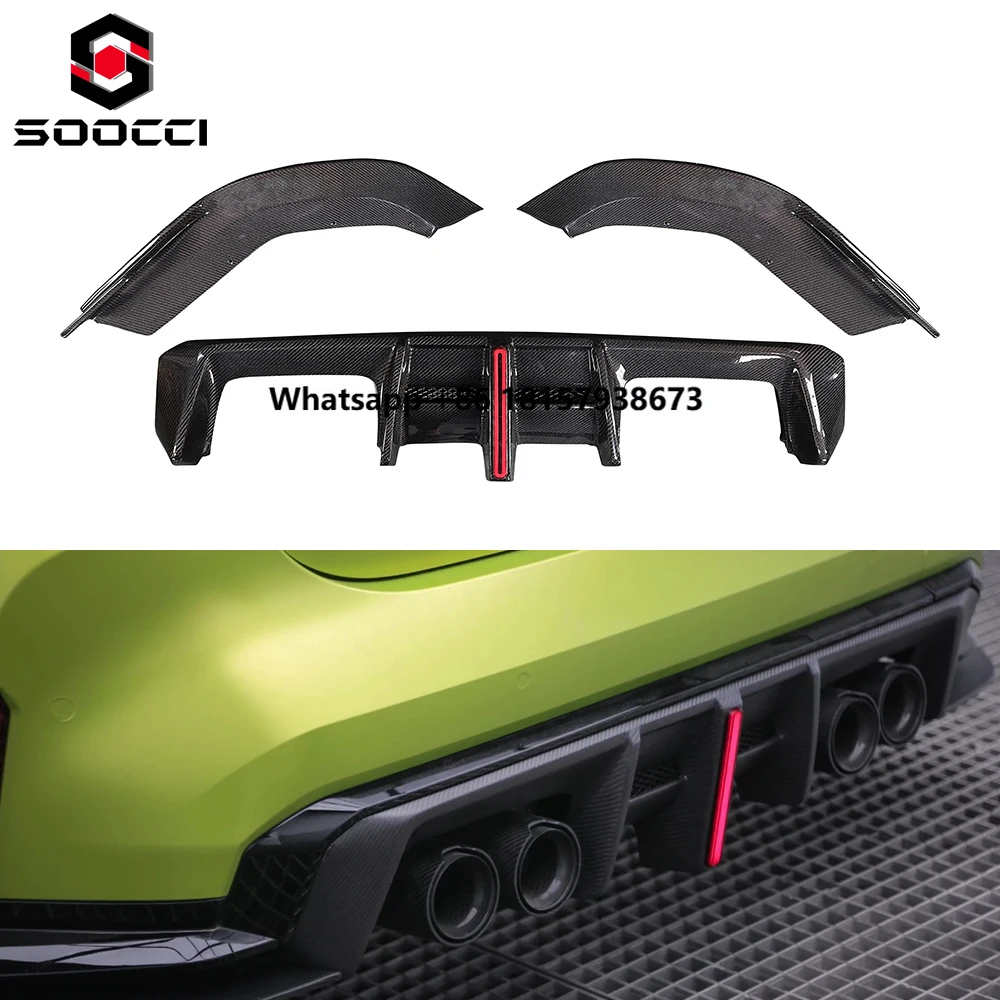 

New Dry Carbon Fiber AE Style Rear Diffuser for G80 M3 G82 G83 M4 Car Rear Bumper Under Lip Splitter Body Kit