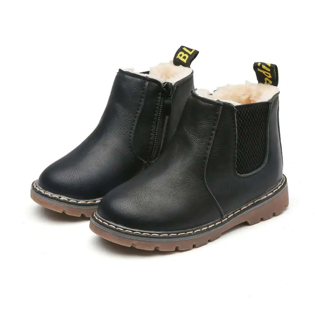 

Kids Girls Boys Boots Non-slip Wear-resistant Soft Bottom Children Boys Girls Shoes Handsome Fashion Kids Warm Boots