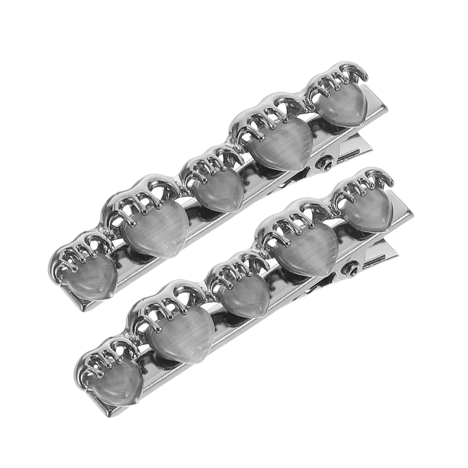 

2pcs Heart Glass Rhinestone Lightweight Styling Barrettes Women Secure Grip Valentine'S Day Hair Accessories Snap Clips For