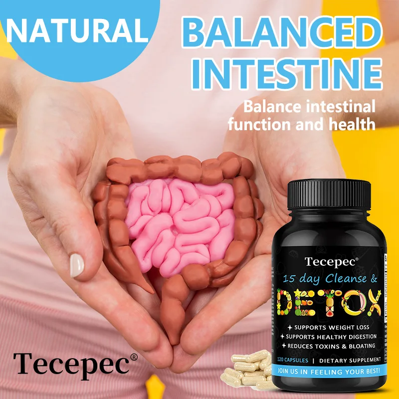 Detox & Cleansing Capsules, Psyllium Husk, Flaxseed & Aloe Vera Gel, Support Respiratory Wellness, Detox & Immune Support