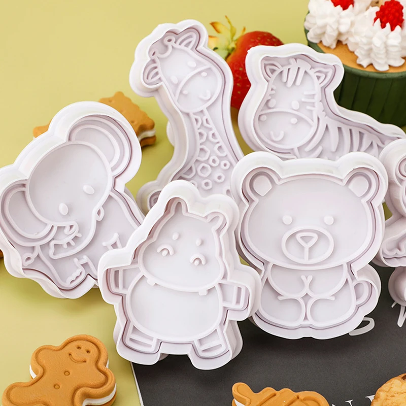 Creative plastic simulation cookie mold complementary food diy baking tools Cake set cake mold animal series