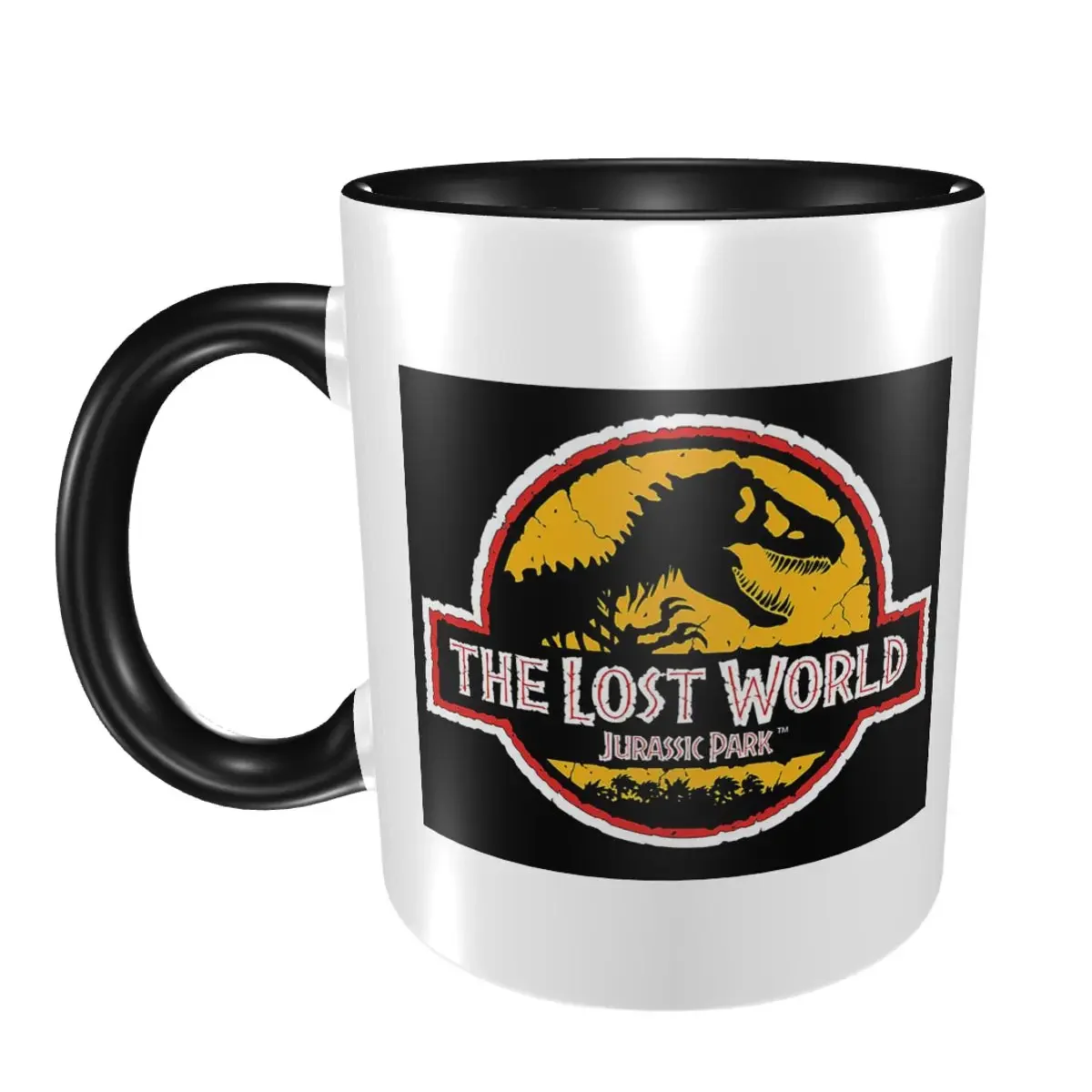 Jurassic World Logo Evolution Dinosaur World Mug Funny Ceramic Coffee Cups Tea Mugs Milk Cup Drinkware Gift for Woman Man