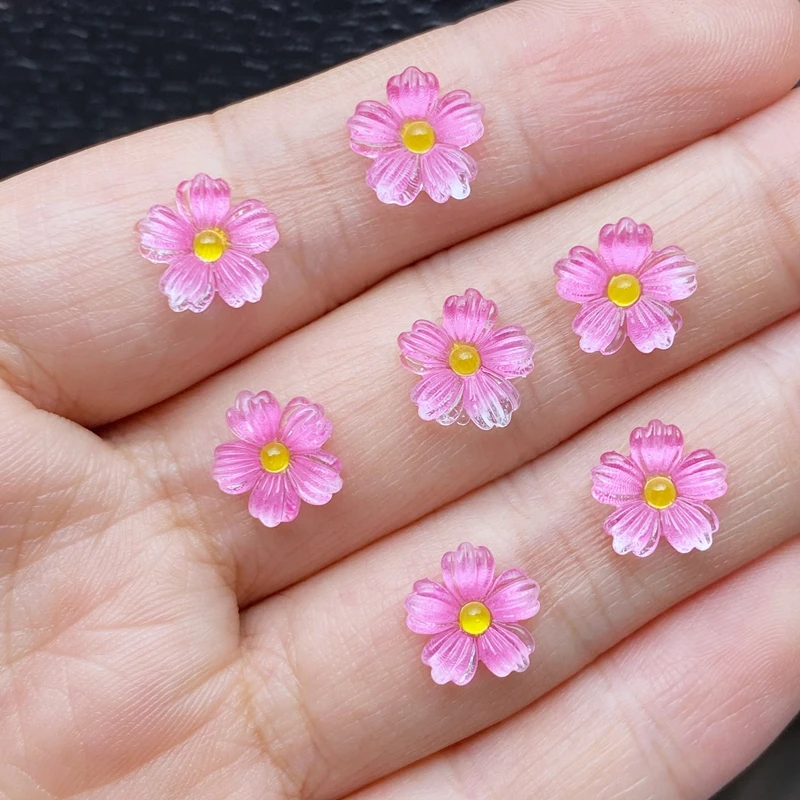 50Pcs New Cute Mixed Mini Floret Flat Back Resin Cabochons Scrapbooking DIY Jewelry Craft Decoration Accessorie