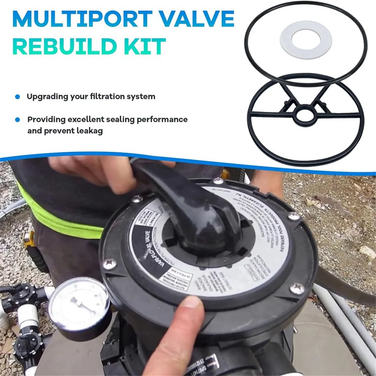 스파이더 개스킷 키트 수영장 모래 필터 밸브 도장 개스킷 부품, 헤이워드 Sp0714t Vari-Flo XL 밸브 및 SPX0714CA 리치용