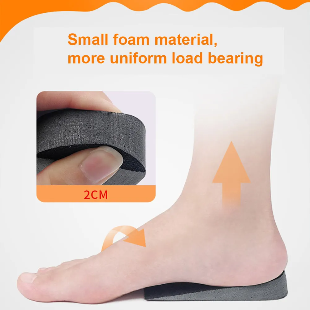 2Pairs Height Increase Insoles Eva Thick Invisible Height Increasing Shoe Pads Unisex for Men Women Non Slip Breathable Heel