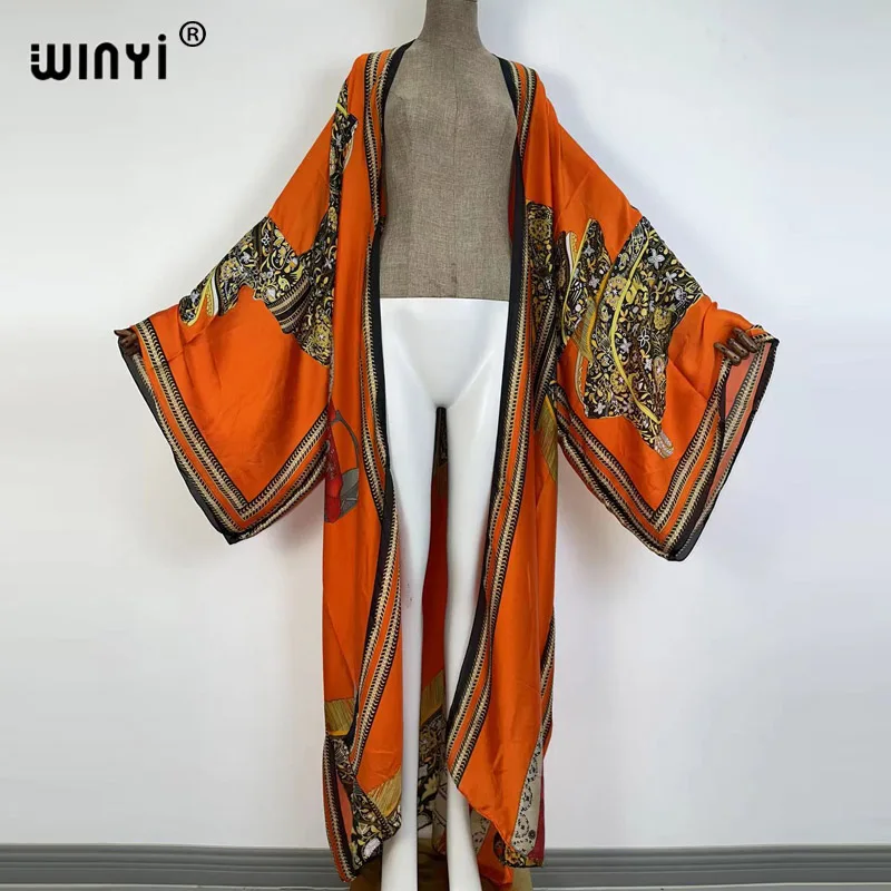 Kimonos Vrouwen Sukienka Gewaad Lange Mouw Vest Met Lange Mouwen Vrouwelijke Blouse Losse Casual Strand Cover Up Boho Jurk Blusas Party Kaftan