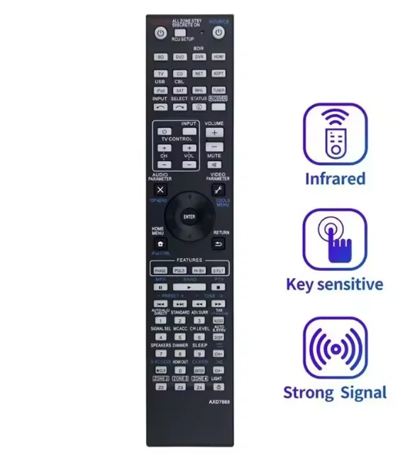 Remote Control Replacement for Pioneer SC-57 SC-55 LX58 VSX-1123-K AXD7668 A/V Receivers Black