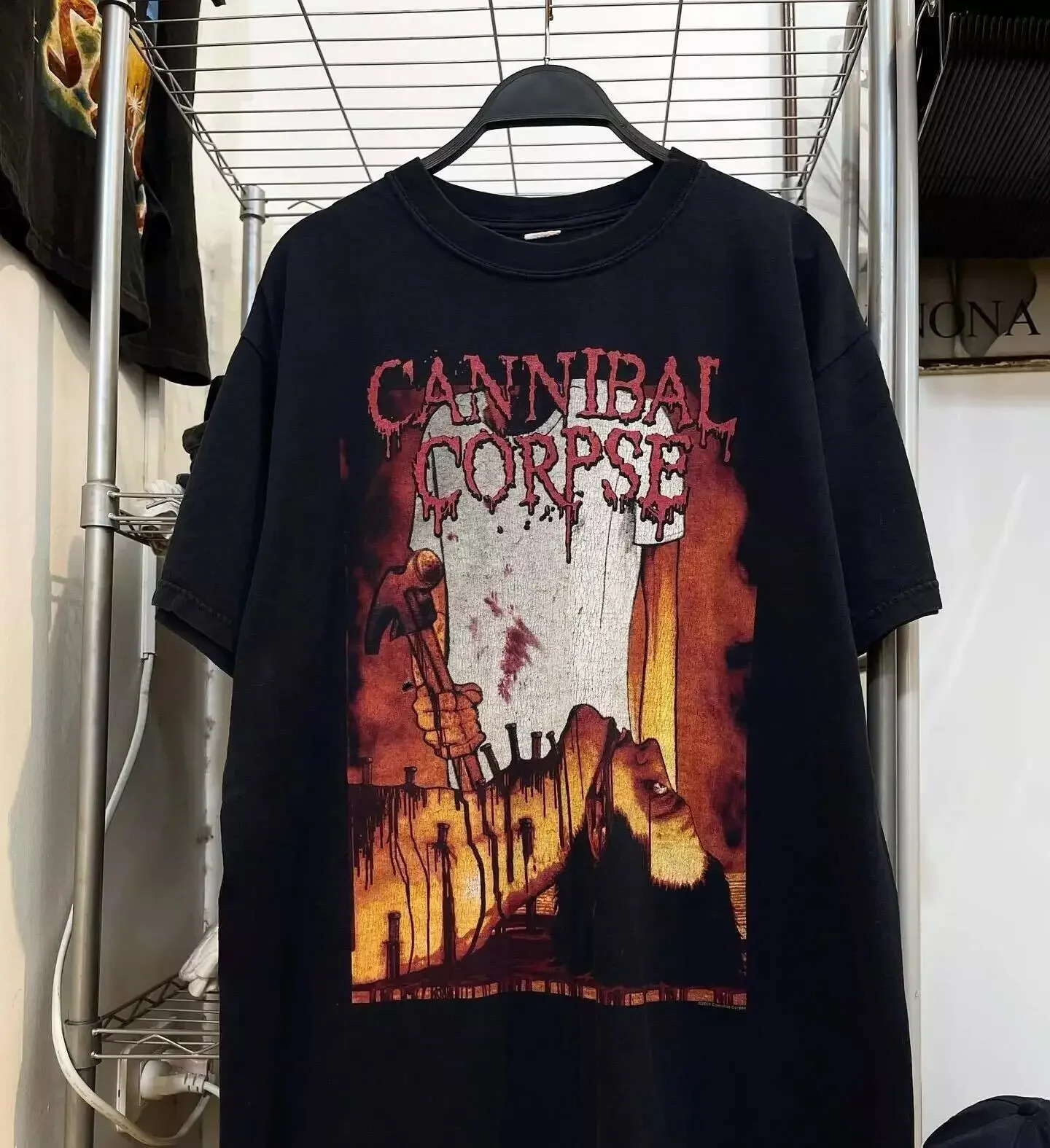 

2000s Cannibal Corpse Five Nails Through The Neck Black Unisex T shirt Reprint
