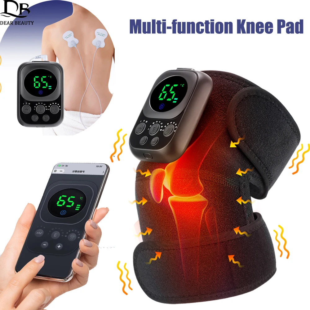 Wireless Control Vibration Knee Massager Wormwood Hot Compress Knee Pad EMS Muscle Stimulator Heated Shoulder Elbow Massager