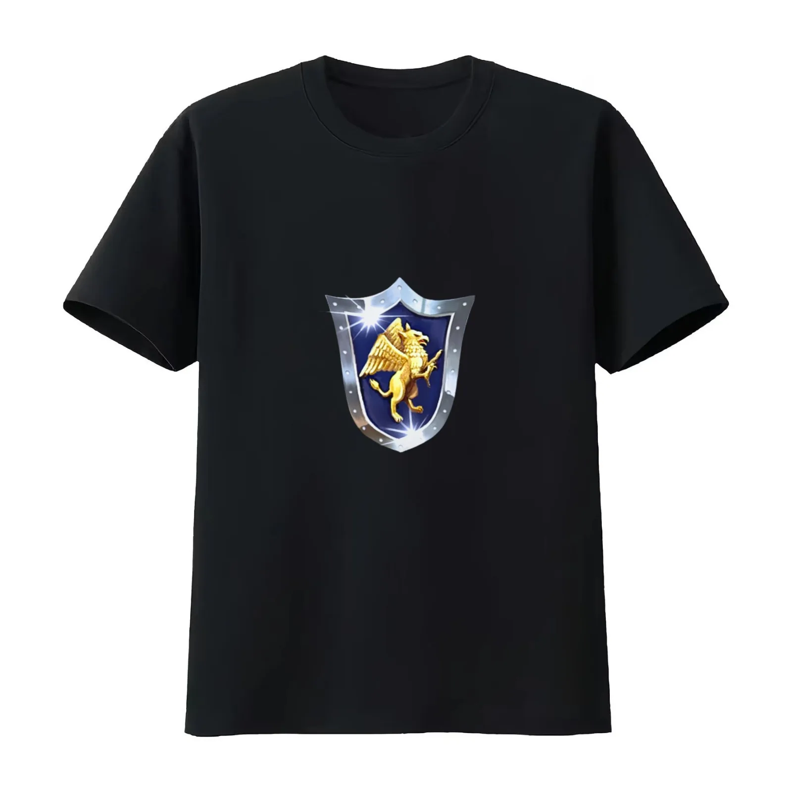 Heroes III Shield T-Shirt Summer Casual Cotton Tee Oversized Streetwear Tops Vintage Graphic Print Loose Fit Short Sleeve