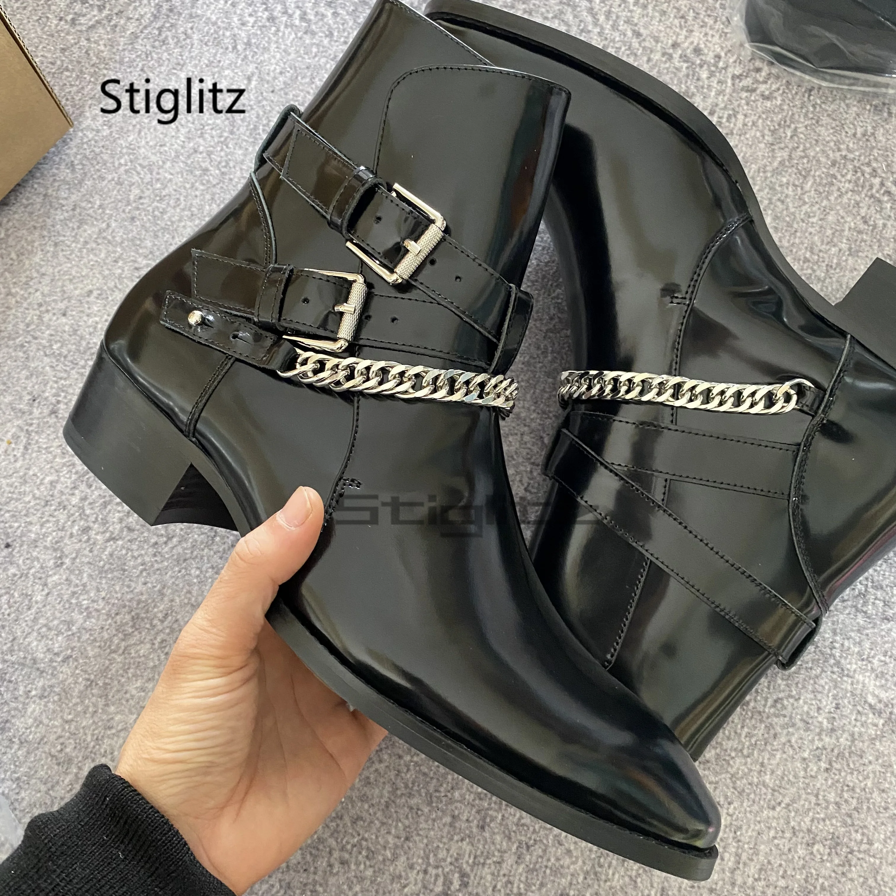 Men Shoes Size 11 - Męskie botki Chelsea ze skóry naturalnej