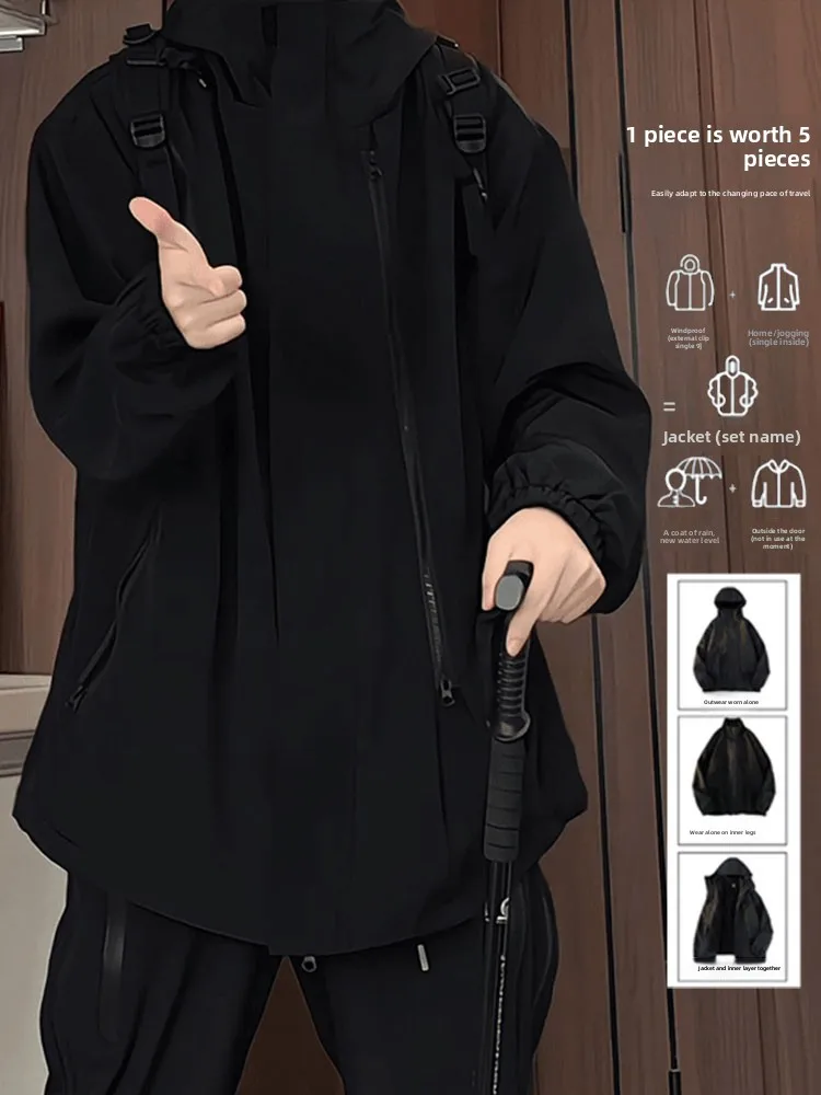 Traje de escalada Tee-in-One Soft ell Jaet para mujer, ropa de abrigo, resistente al viento, impermeable, abrigo para exteriores, corte holgado