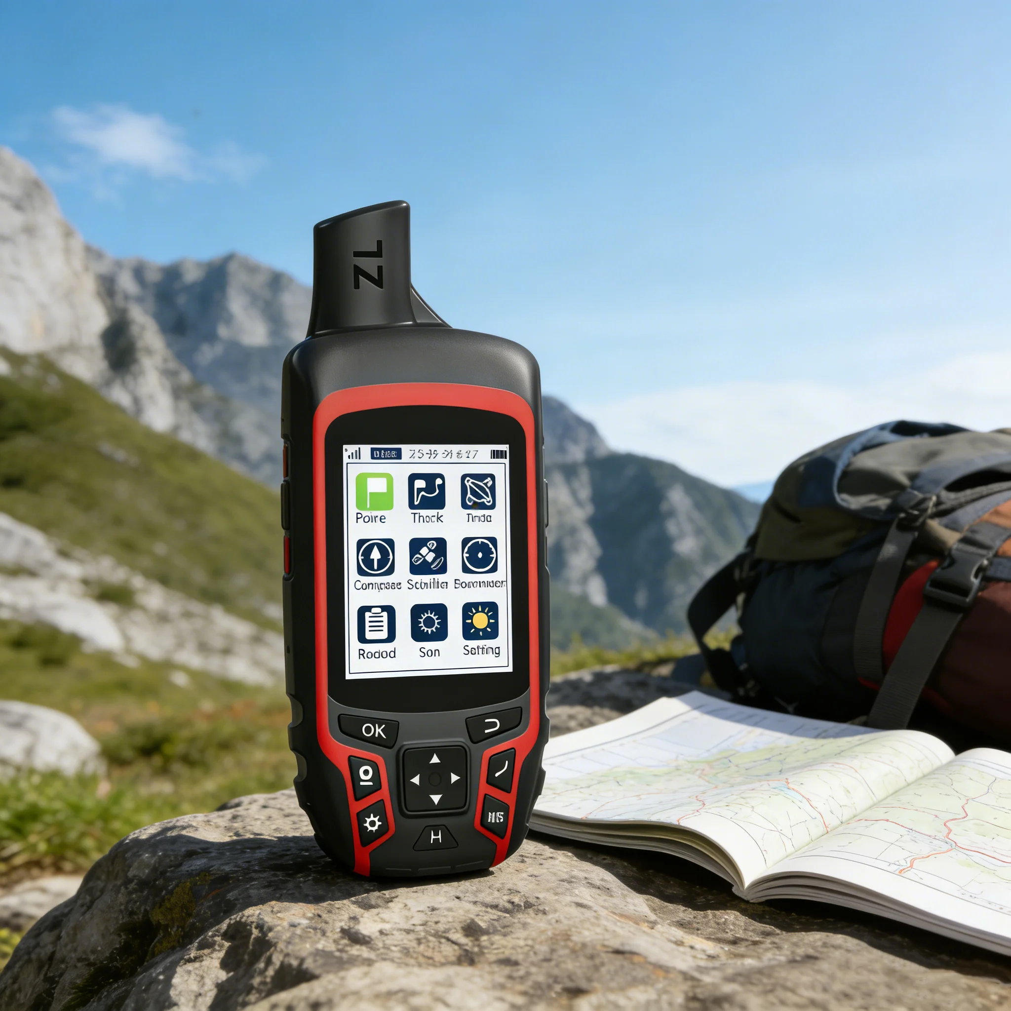 A6 handheld GPS for hiking, sturdy and waterproof, with a battery life of 20 hours, 2 navigation modes, and GPS compass