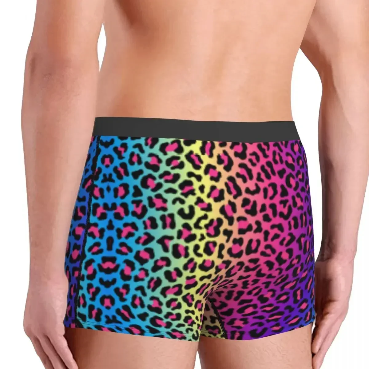 Rainbow Animal Leopard Boxer Shorts For Homme 3D Print Spots African Animal Fur Underwear Panties Briefs Breathable Underpants