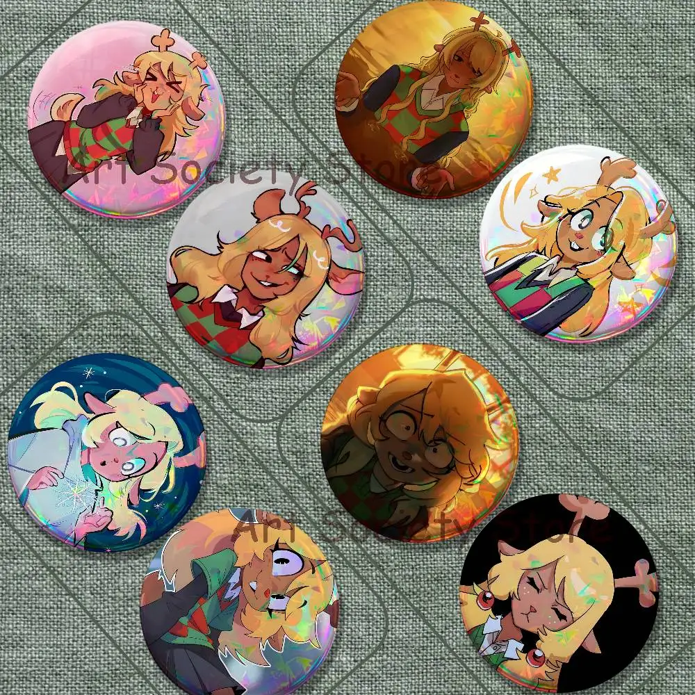 Game Noelle D-Deltarune 2-piece Set Enamel Pins Cartoon Anime Badge Fashion Jewelry Accessories Round Snap-in Brooch On Backpack
