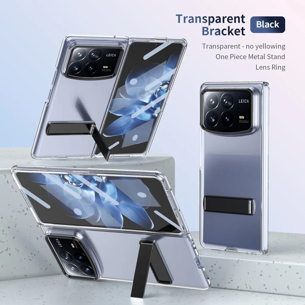 

Transprent Protective Case For Xiaomi Mix Fold 4 With Glass Film Alloy Bracket Cover
