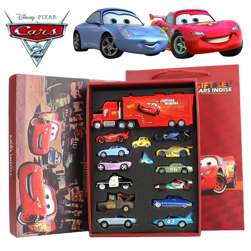 8/13/15 szt. Disney Pixar Auta Zestaw Prezentowy Metalowe Figurki Odlewane Mater Zygzak McQueen Jackson Wujek Ciężarówka Model Samochodu Zabawka Chłopięca Prezent na Boże Narodzenie