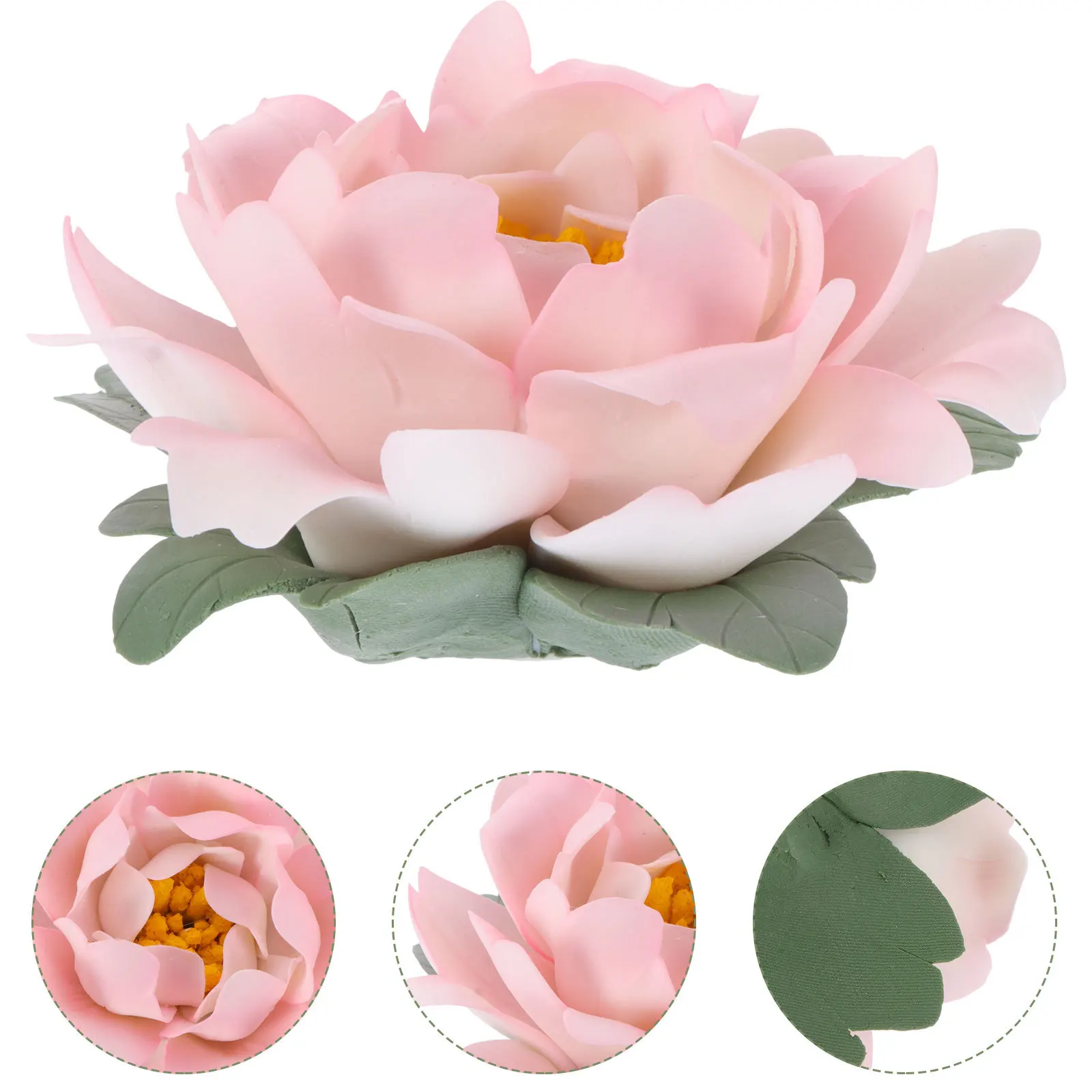 

Peony Flower Shaped Ceramic Incense Burner Creative Desktop Censer Aromatherapy Home Decor Incense Stick Holder