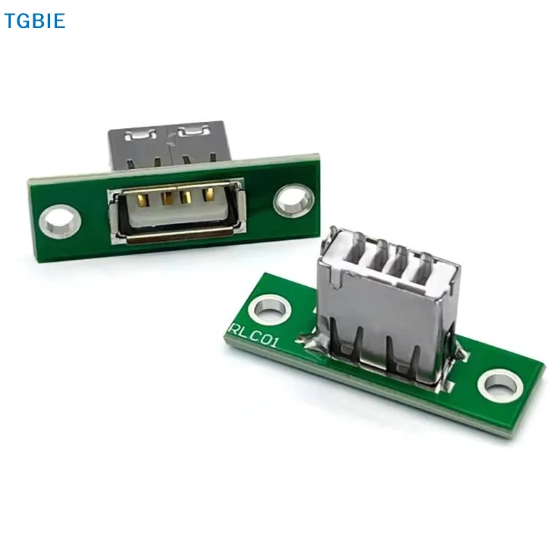 【TL】5Pcs USB With Fixed Board Connector Panel Mounting Repair Charging Interface Socket Charging Port Soldering Connectors Jack