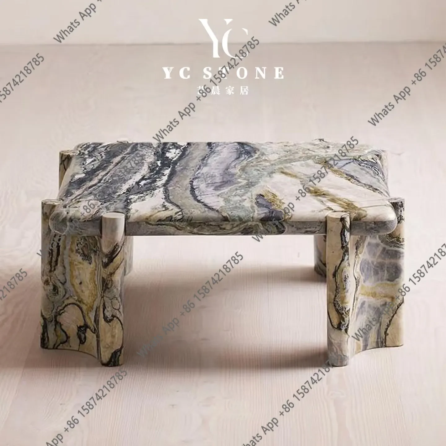 O Modern Simple Natural Marble Coffee Table Light Luxury Art Design Coffee Table High-end Luxury Stone Custom Model