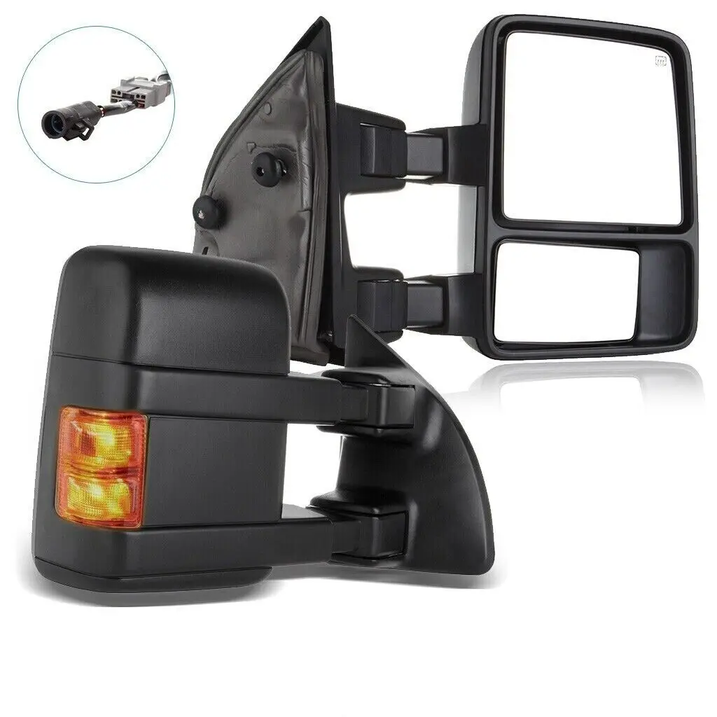 Fit For 1999-2007 Ford F250 F350 F450 Side View Mirrors Door Mirrors Power Heated Turn Car Rear View Mirror