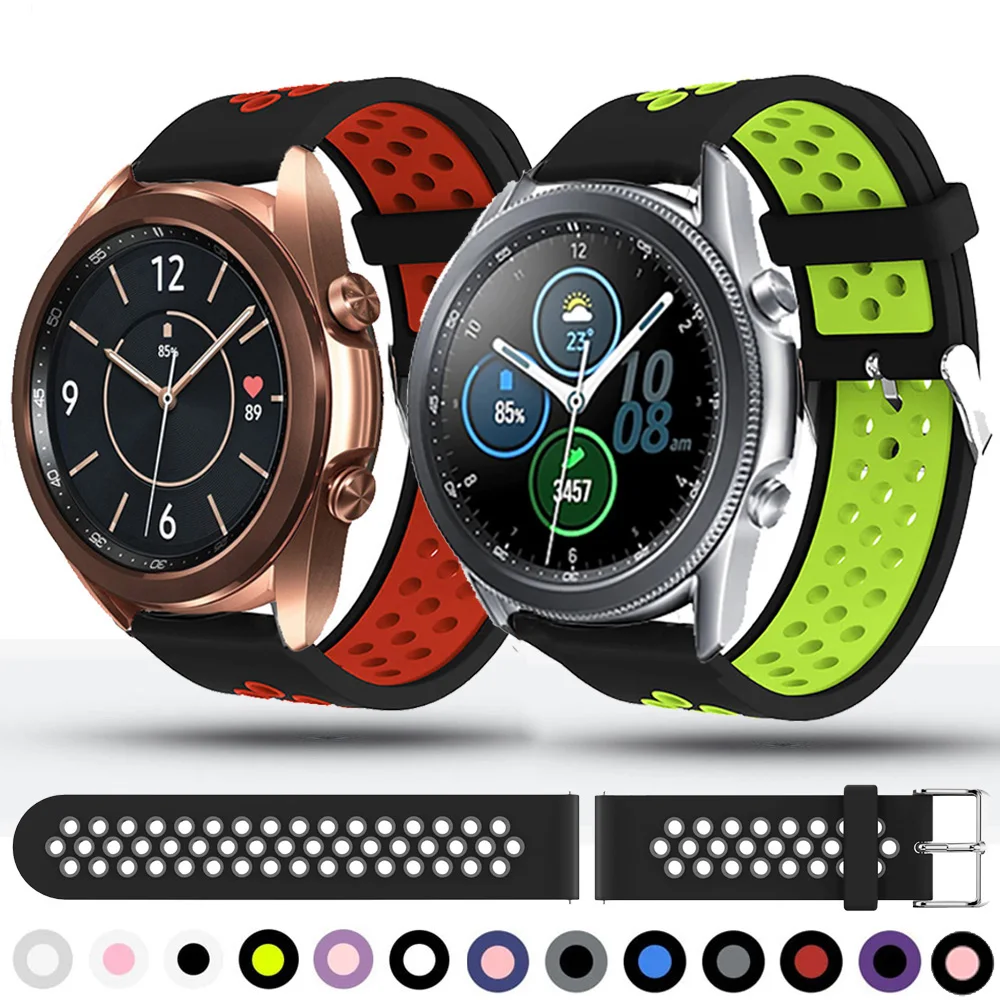 

For Samsung Galaxy Watch 3 45mm 41mm Strap Sport Silicone Watchbands 20mm 22mm Watchband Bracelet Galaxy Watch 42/46mm Active 2