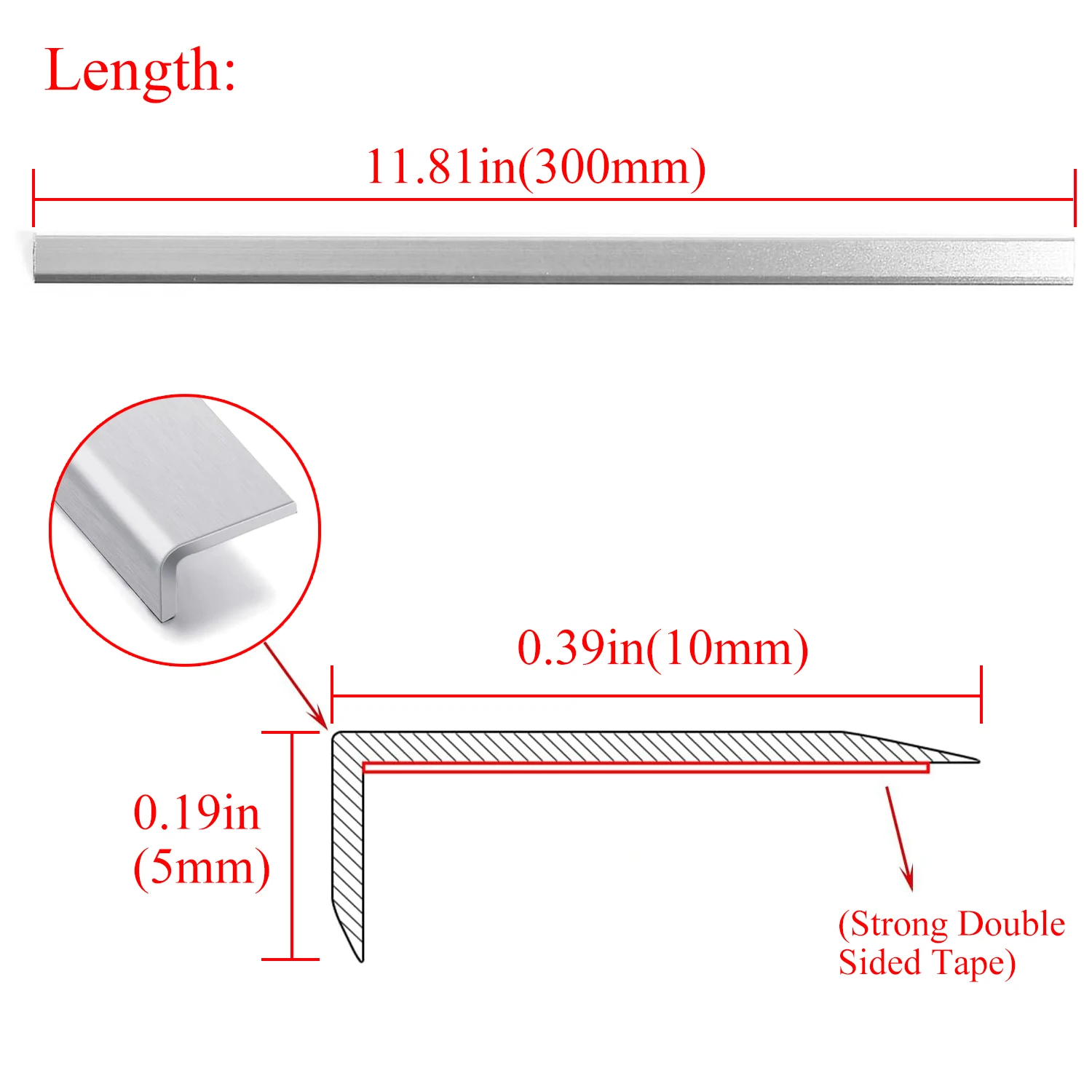 10pcs Multifunction Metal Protective Wall Corner Strip Self Adhesive Staircase Non-Slip Sticker L-shaped Corner Protection Strip