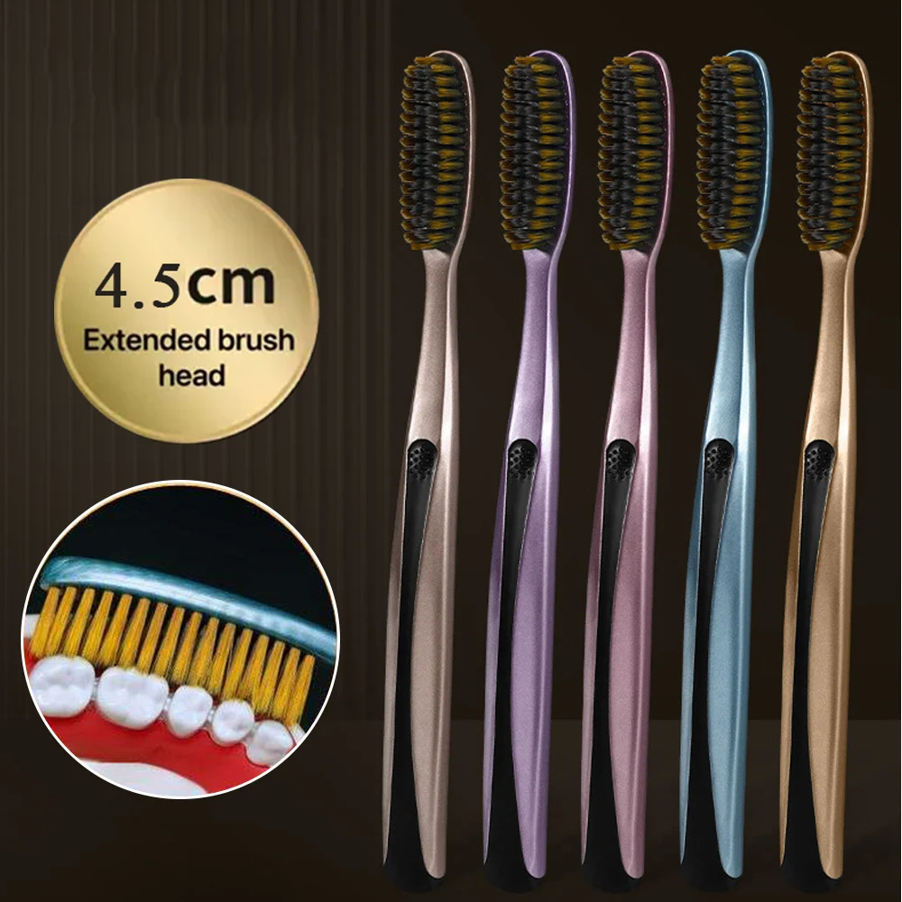 5pcs/box Huge Head Toothbrush Extra Hard & Firm Adult Toothbrush Large Long Head Whitening Teeth  Manual Toothbrush Oral Care