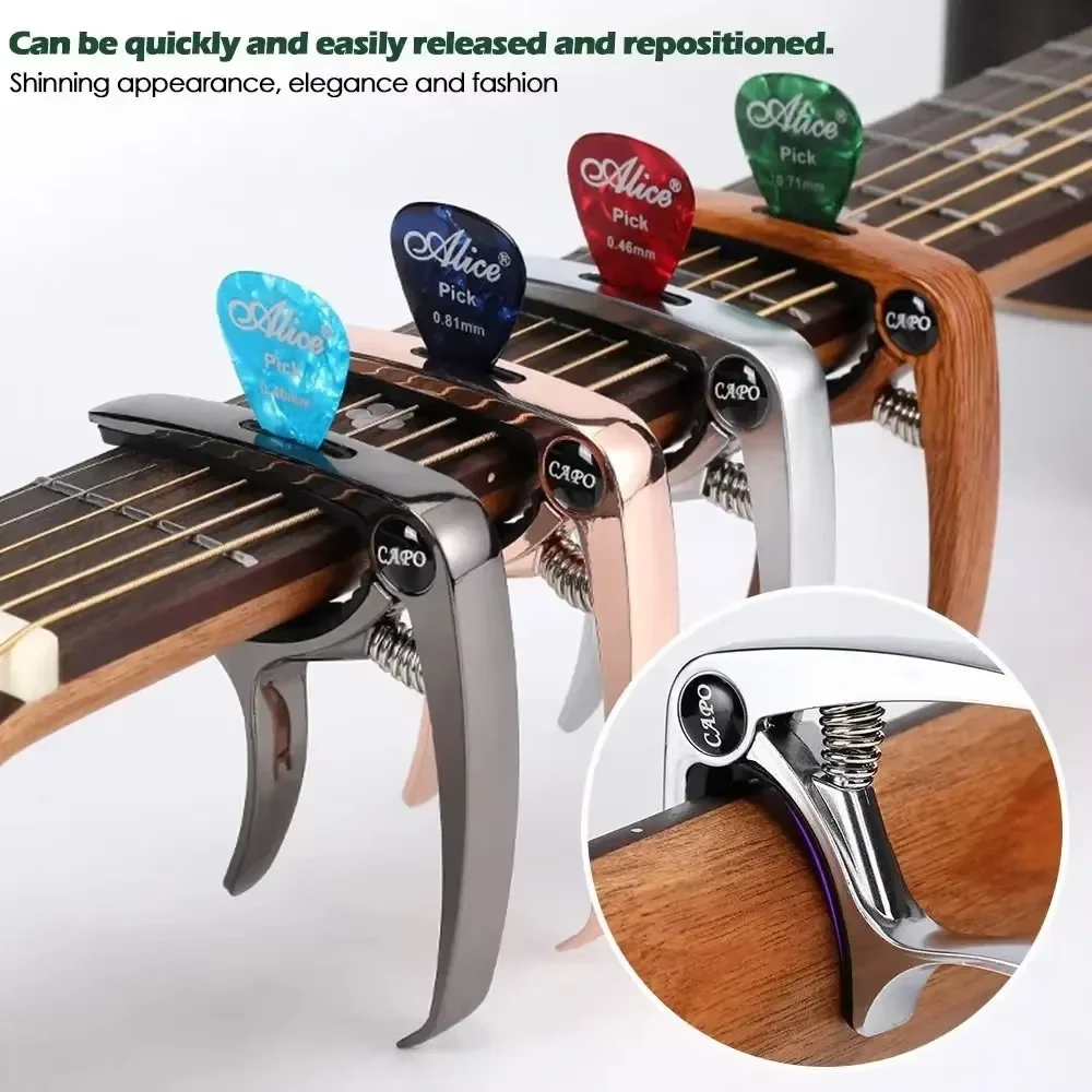 Acoustic Guitar Capo Clip Metal Electric Guitar Capo Clip Ukulele Accessories Unisex Tuner Clip