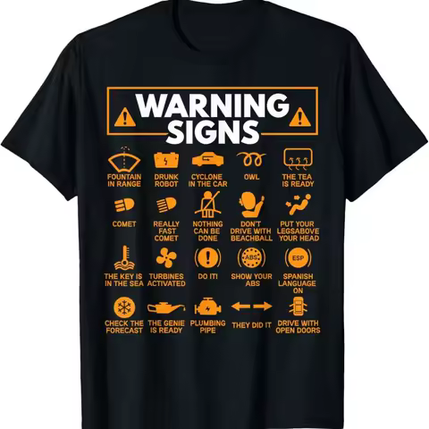 Warning Signs 101 Funny Car Mechanic T Shirt