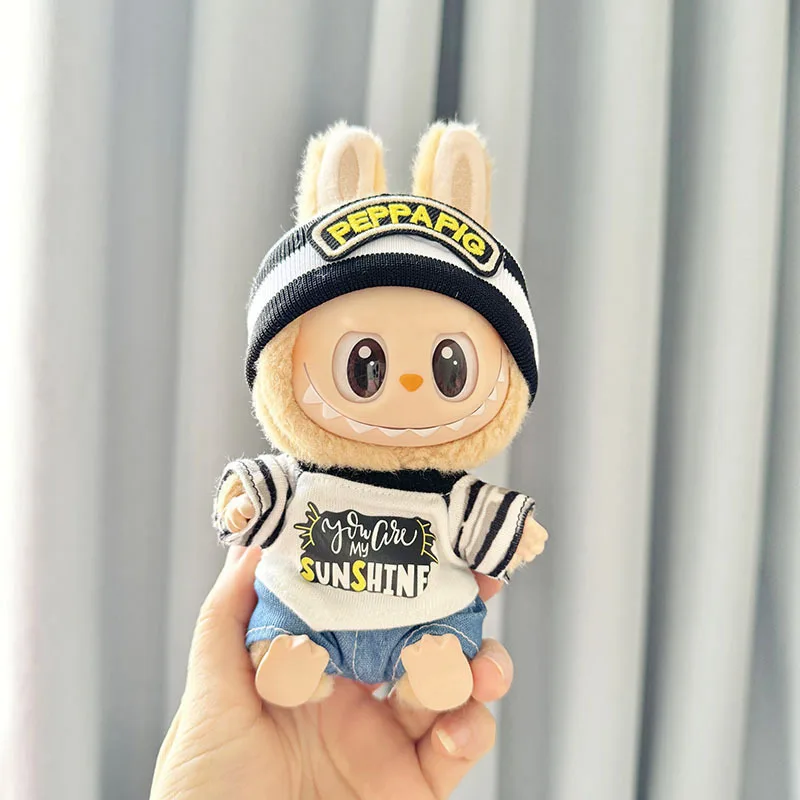 17cm Mini Plush Doll'S Clothes Labubu I II Idol Dolls Sitting Party Irregular Trendy Shirt Accessories For Korea Kpop Exo