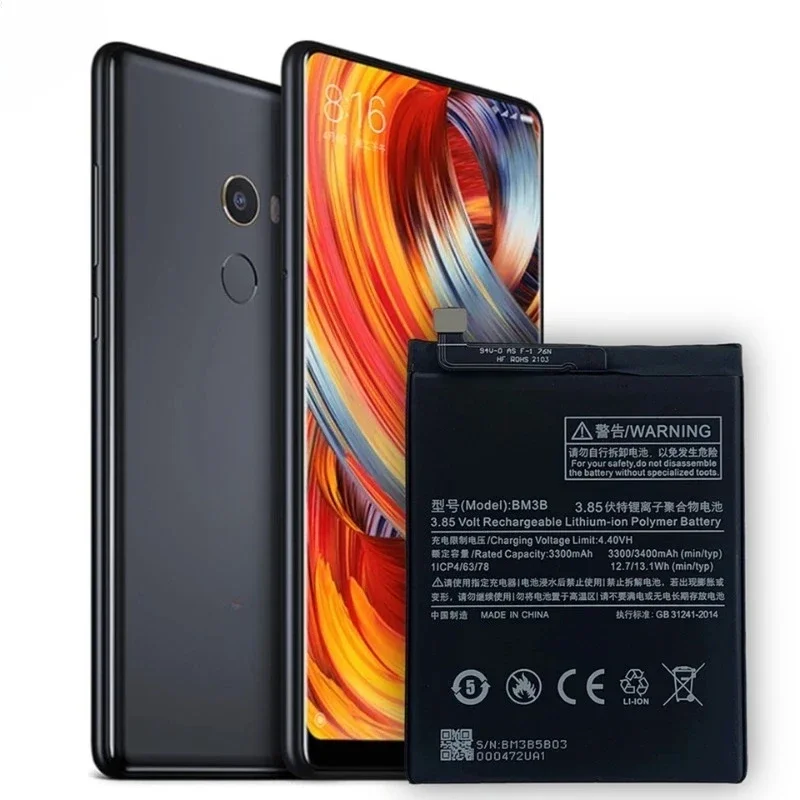 New High-quality for Xiaomi Replaceable Battery New BM3B Battery for Xiaomi Mix2 Mix2S 3300mAh Replacement Full Capacity Bateria