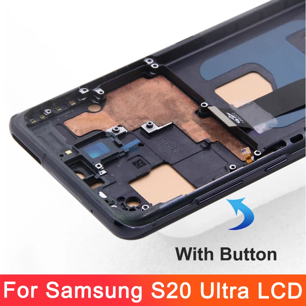 Tested S20 Ultra LCD With Frame For Samsung S20 Ultra 5G LCD G988 G988B SM-G988U Display Touch Screen Digitizer Replacement