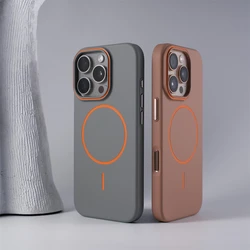 Ultrathin Hit Color Magnetic for MagSafe Phone Case for iPhone 17 16 16pro max 15 14 Pro 13 12 Wireless Charging Matte PC Cover