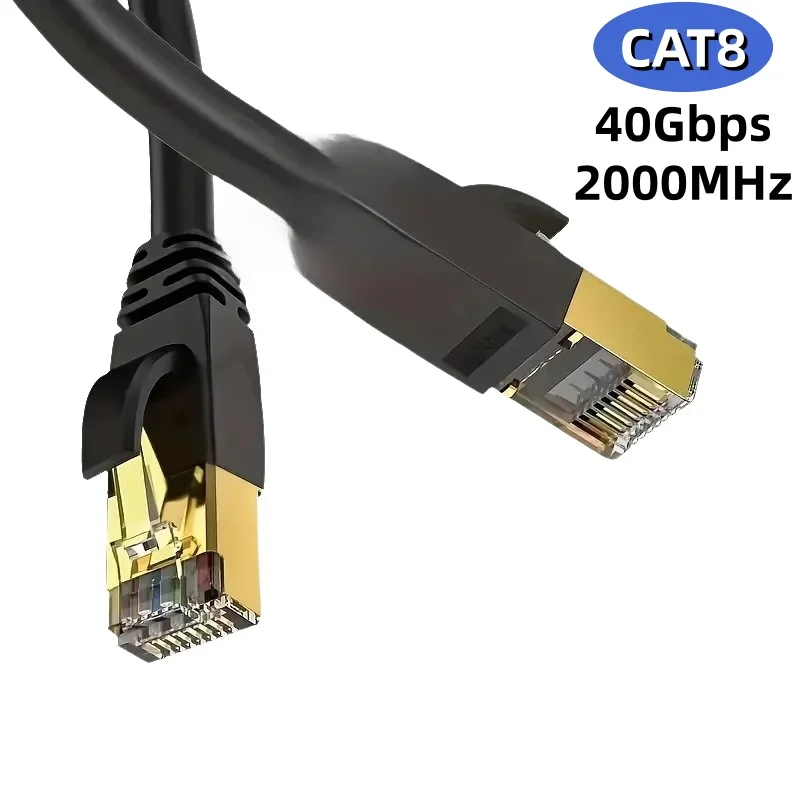 CAT8 Ethernet cable  high-speed internet cable  with gold-plated RJ45 connecto suitable for routers modems gaming Xbox