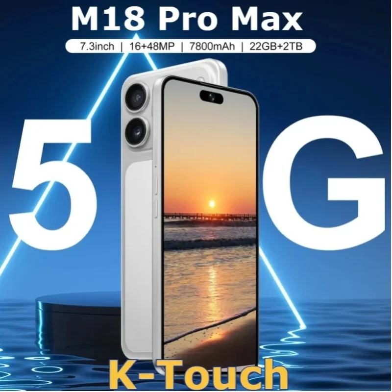 K-Touch Original M18 Pro Max Mobiltelefone 5G Dual-SIM-Smartphone 7.3HD Android-Handy 16+48MP Kamera 7800mAh Wifi GPS Globale Version Geschenk-Handys für Männer und Frauen