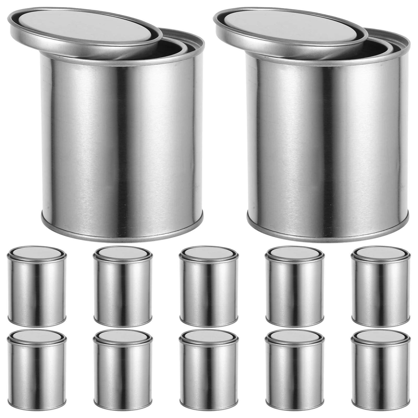 

12pcs Empty Paint Cans Pitch Storage Sealed Metal Buckets Thickened Durable Round Lab Use Multipurpose Sealing Pigment Holder