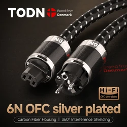 TODN silver plated ofc US AC Power Cord Power Cable hifi American Standard Audio CD Amplifier Amp US Power Cables EU US Plug Pow