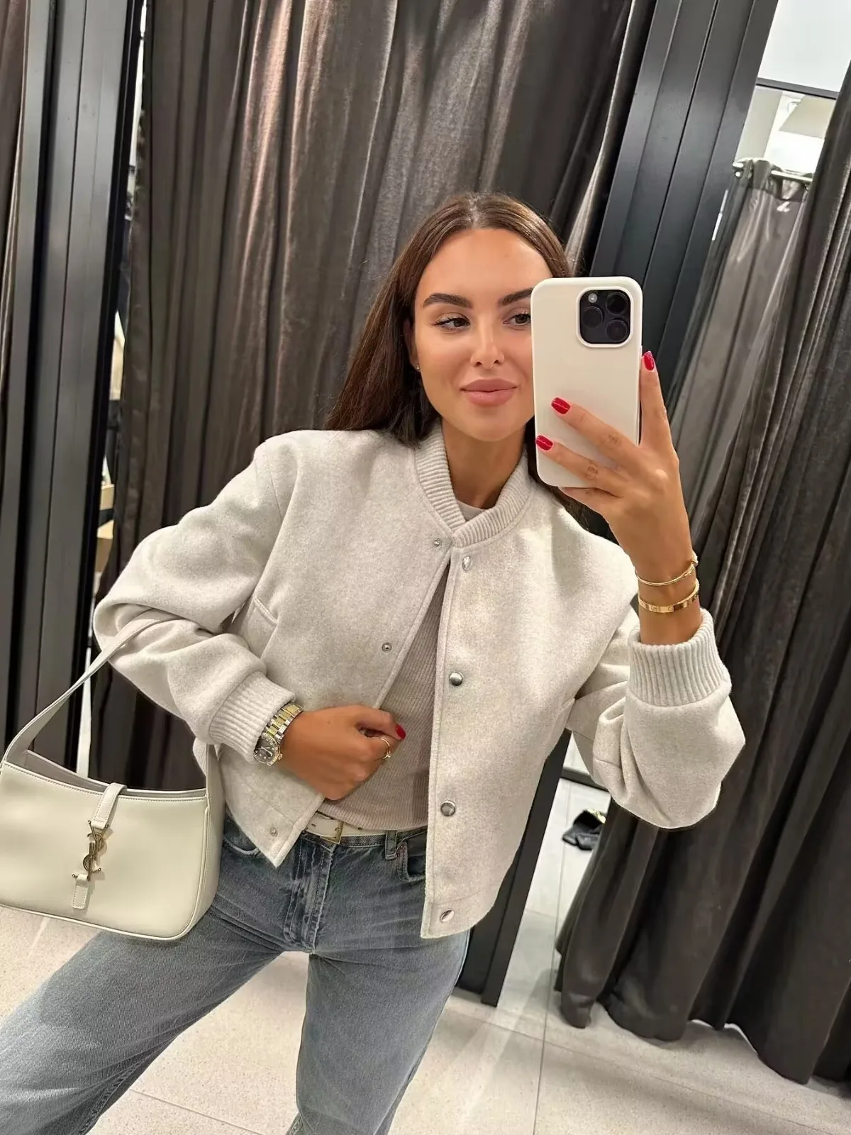 

Bomber Jackets Womens Jacket American Style Winter Down Padded Patchwork Relaxed Fit Adventure Hiking Mountaineering Functional