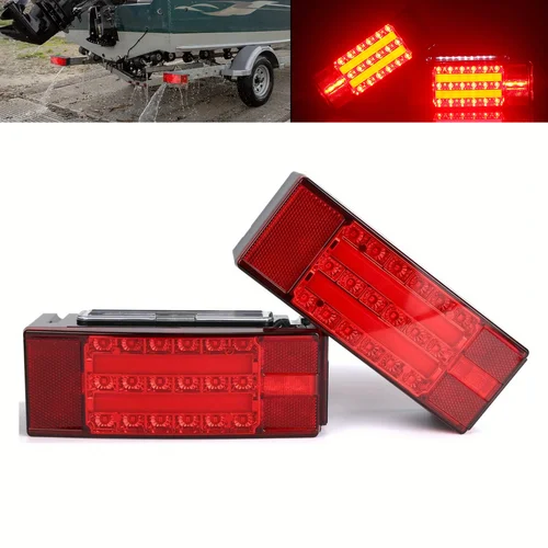 Luz LED sumergible Rectangular para remolque, 2 uds., 12V, freno superbrillante, luces traseras de matrícula para Camper, camión, RV, barco