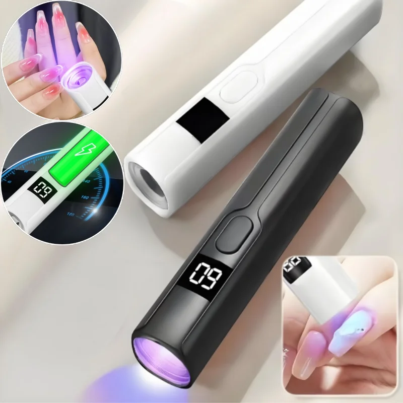 แบบพกพา Mini โคมไฟเล็บแบบชาร์จไฟได้สําหรับเจลแห้งเร็วพร้อม One Finger Design มือถือ UV Light เล็บเครื่องมือ
