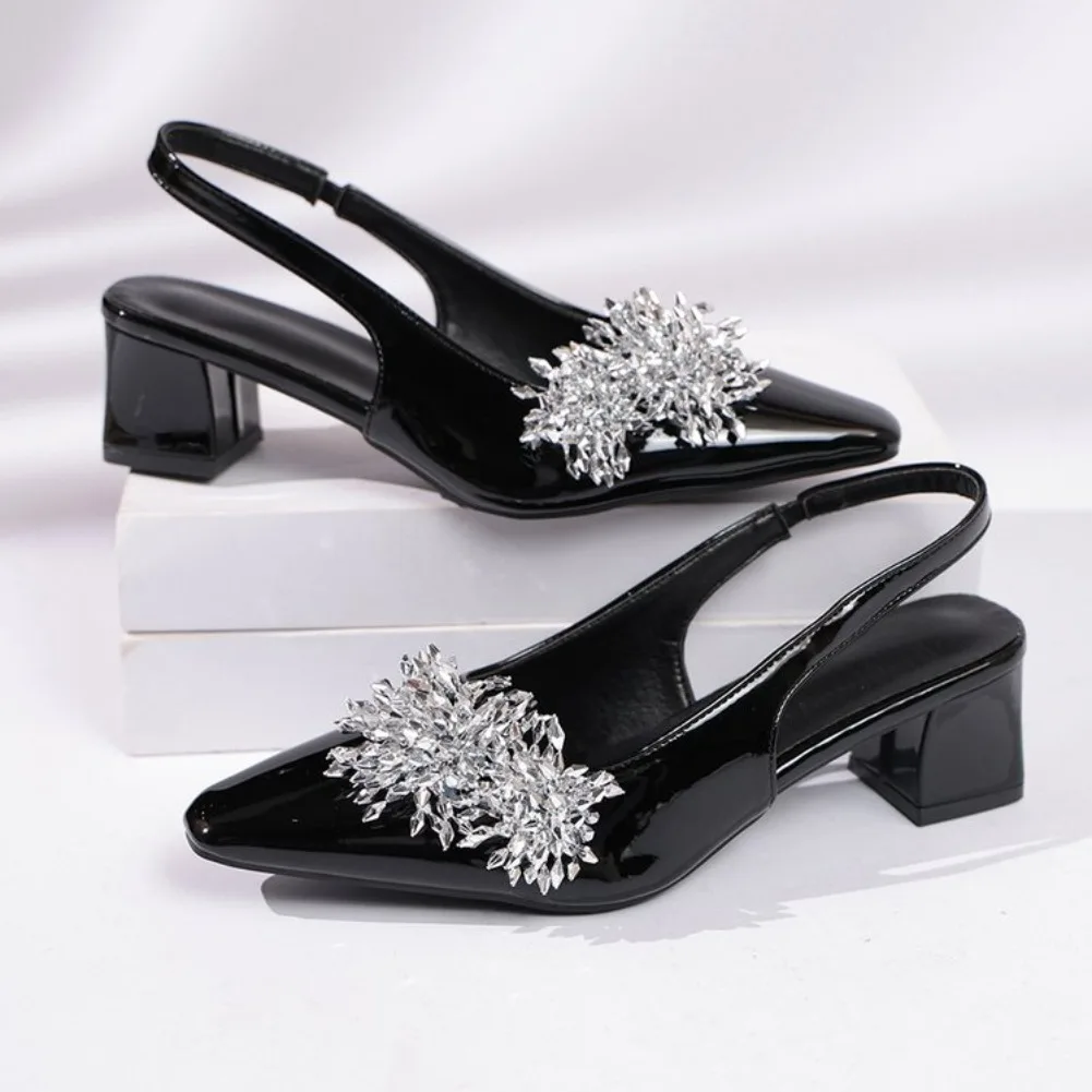 2026 Spring New Brand Women Sandals Fashion Shallow Slip On Ladies Elegant Dress Single Shoes Low Heel Mules Shoes Mujer