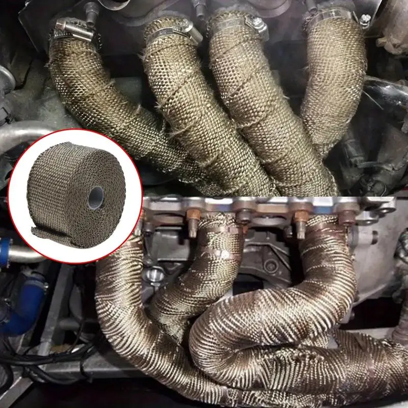 New 5m X 5cm High Temp Fiberglass Exhaust Heat Insulation Wrap Tape For Car Motorcycle Exhaust Pipe