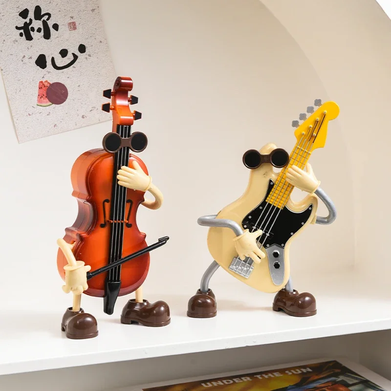 Creative guitar, cello, music box, bedroom, study, tabletop ornament, music box, gift for boys and girls