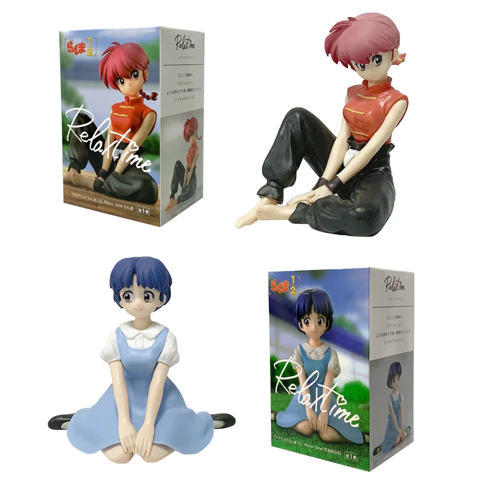 En Stock nuevo 10CM Ranma 1/2 Tendou Akane Ranma PVC figura de Anime periferia Kawaii juguetes sentados adornos de coche de escritorio regalos de modelismo