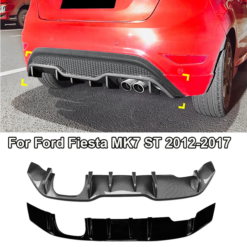 

Glossy Car Rear Bumper Diffuser Lip Cover Tail Spoiler Skid under Deflector Guard For Ford Fiesta MK7 ST 2012 - 2017 2016 2015