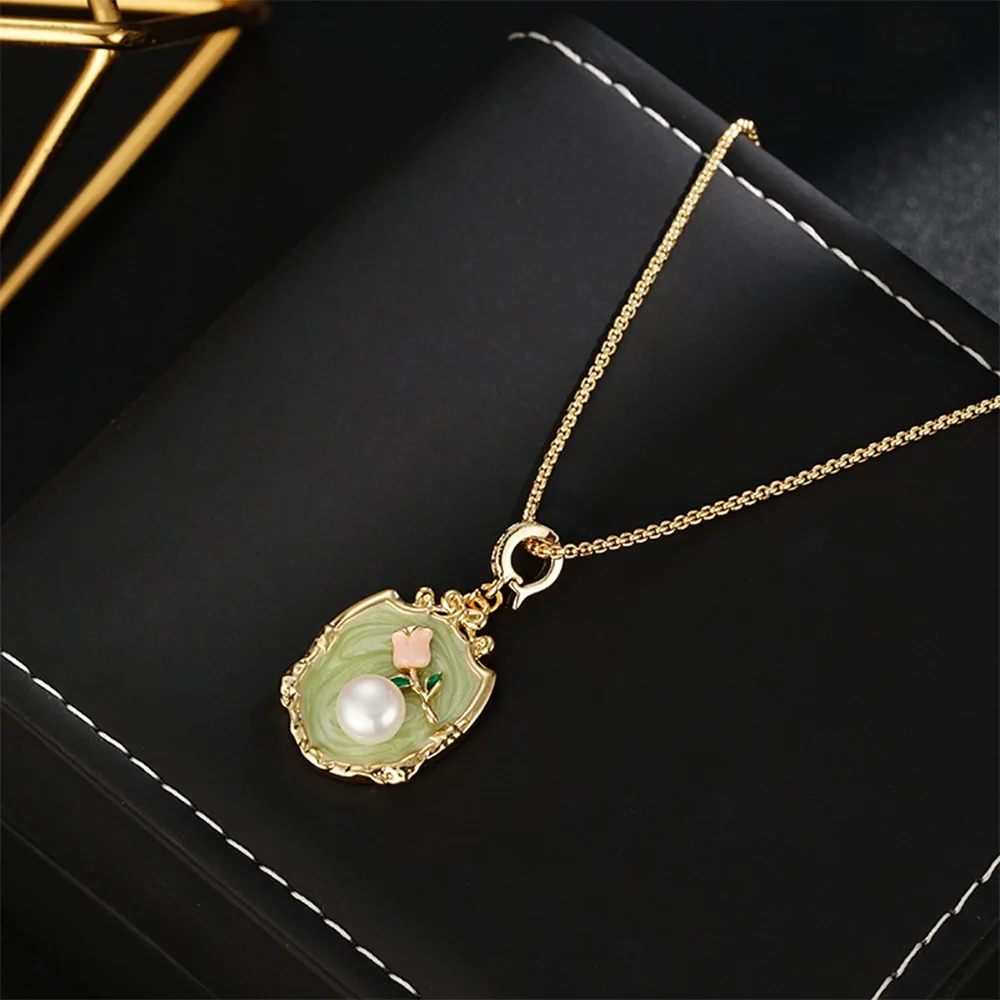 

Ancient fashion classic pendant inlaid with natural freshwater beads matching necklac for women‘s girl party gift jewlry whosale