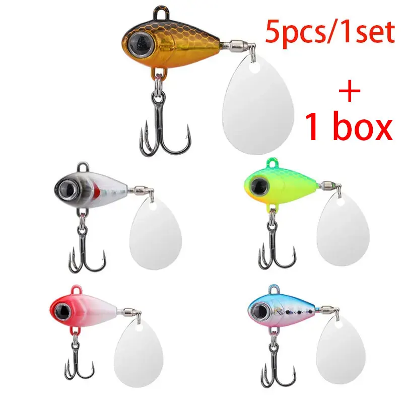 

5pcs Metal Spinning Glitter 8g/10.5g/13g Vibration Bait Glitter Lure Sea Fishing Gear Bass Spoon Jig Crank Bait Spinners Bait