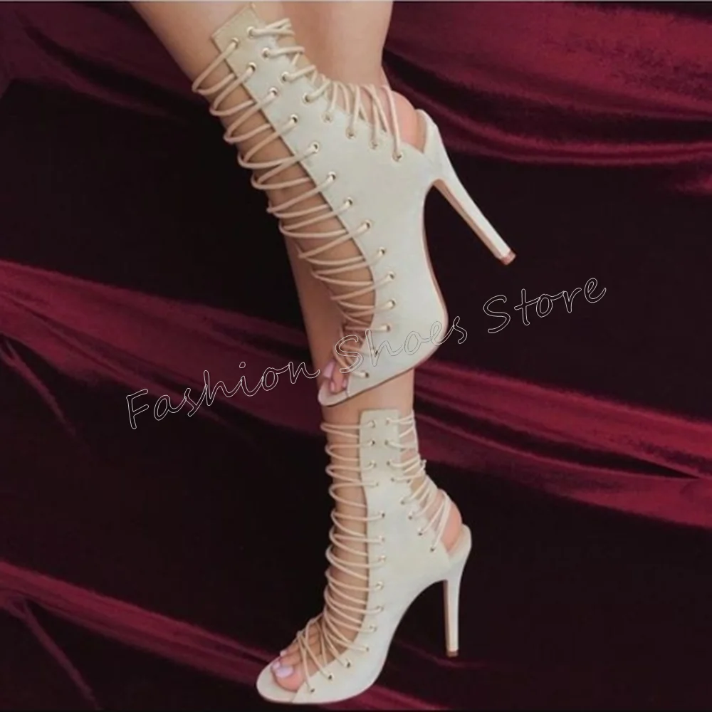 Witte Peep Toe Uitgesneden Sandalen Ronde Neus Stiletto Hoge Hakken Hoge Hak Schoenen voor Vrouwen Sexy Hakken 2024 Nieuwe Zapatos Para Mujere